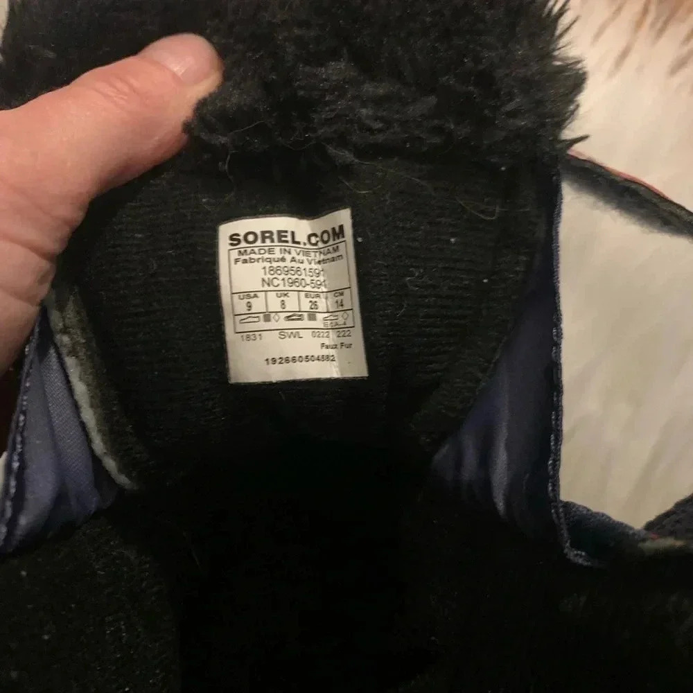 Sorel Blue & Red Winter Snow Boots Size 9 - Picture 7 of 7